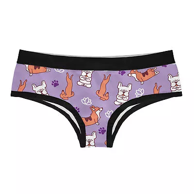 Namaste Home With My Dog Womens Panties Funny Bikini Brief Graphic Underwear • $6.80