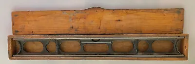 Vintage Antique 18  Goodell Pratt Machinists Cast Iron Level In Fitted Wood Case • $99