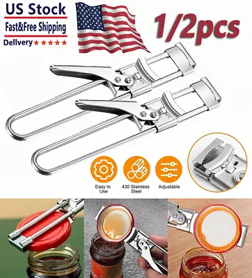 Adjustable Multifunctional Stainless Steel Can Opener Jar Lid Gripper Kitchen • $5.99