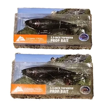 Ozark Trail 3.5in Topwater Prop Bail Lure Black Red 3D Eyes Factory X2 • $12.99