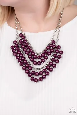 $3 • Buy Paparazzi Jewelry Necklace - Bubbly Boardwalk - Plum - Purple -  