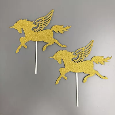 CLEARANCE!!! 2X Glitter Gold Unicorn Cake Topper Happy Birhday Cake Topper • $4.45