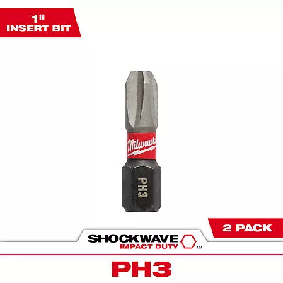 Milwaukee Shockwave Impact Duty Driver Bits 2-Pack 1in. Phillips #3 Model# • $2.79