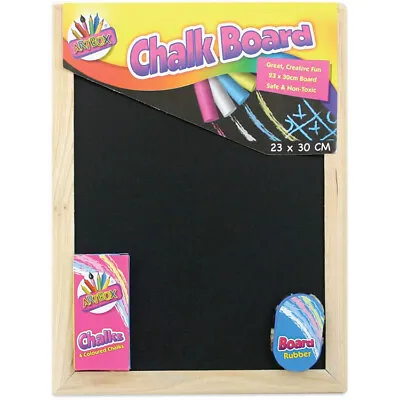 £4.99 • Buy Chalkboard With Eraser Chalks Dry Wipe Blackboard Hanging Board For Kids Drawing