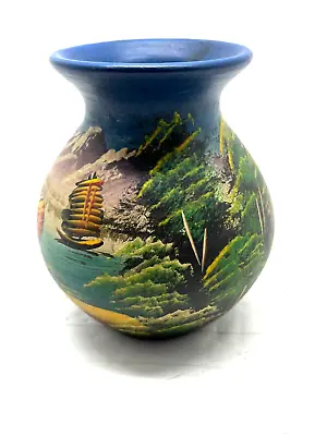 Small Machu Picchu Cusco Peru Hand Made & Painted Pottery Vase !!!! • $13.49