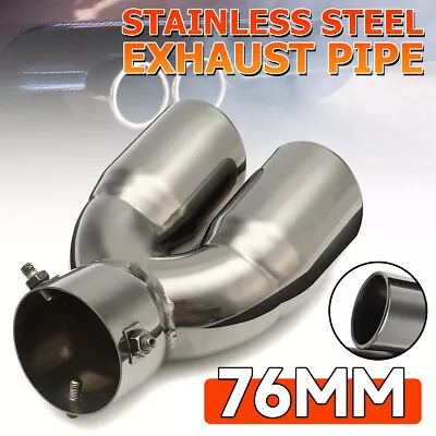 Universal For 76mm 3 Inch Car Tail Exhaust Tip End Pipe Rear Muffler Dual Outlet • $33.39