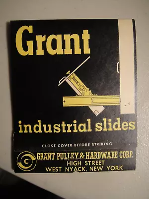 Large Matchbook Cover Grant Industrial Rack Slides Large Full Book Of 22 1960's • $9.99