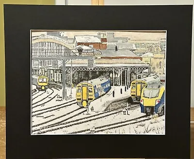 Watercolour Painting By Mark Leary Intercity Express Train Leaves Hull Station • £25