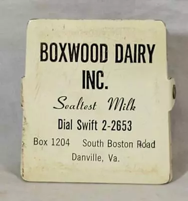 Vintage Boxwood Dairy Advertising Paper Clip Sealtest Milk Danville Virginia VA • $30