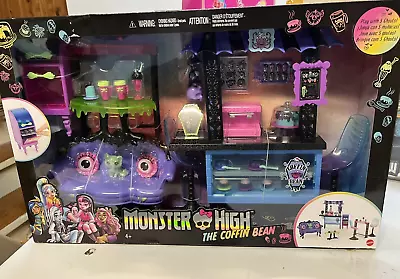 Monster High The Coffin Bean Café Playset Two Pets  13 Accessories SEE PICTURES • $38