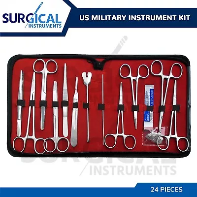 24 Pcs US Military Field Style Instrument Kit Surgical Nurse Doctor German Grade • $16.99