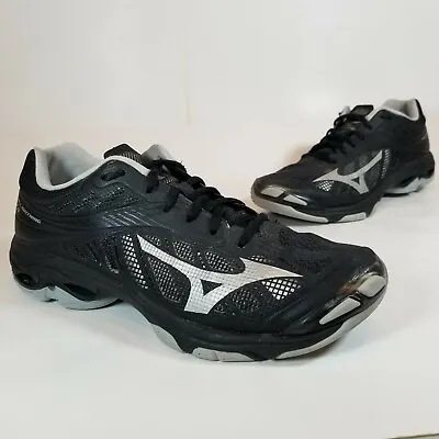 Mizuno Women's Wave Lightning Z4 Volleyball Shoe Size 9.5 Black Gray Silver • $35.99