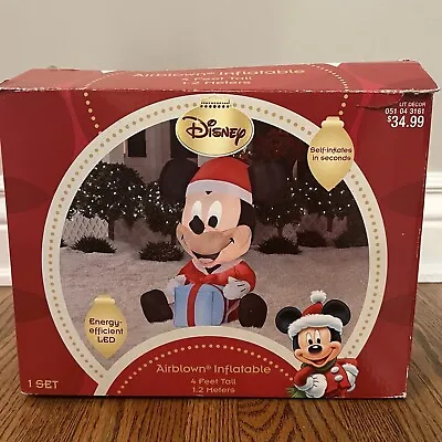 Gemmy Airblown Santa Mickey Mouse Disney 4ft Christmas Yard Decor Inflatable • $48