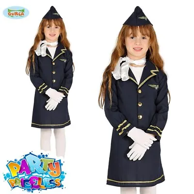 £10.49 • Buy Kids Stewardess Costume Air Hostess Cabin Crew Uniform Girls Child Fancy Dress