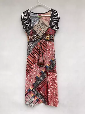 🔹 Save The Queen Stretch A-line Dress Multicoloured Print Made In Italy Size L • $59