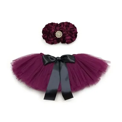 2Pcs Photography Props Outfit Baby Tulle Tutu Skirts Headband Pettiskirt • £8.02