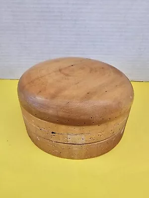 Millinery 3 Tier Pillbox Wood  Hat Makers Block Mold Form  Crown Size 18  Oval • $80