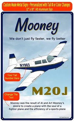 Mooney M20J / 201 HD Airplane Sign - Blue • $49.99