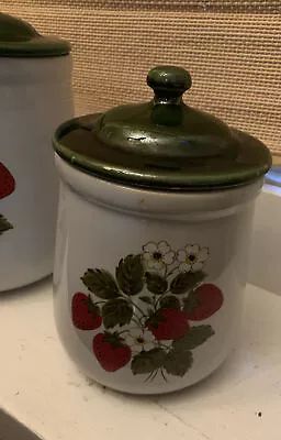 McCoy Pottery  STRAWBERRY COUNTRY  #135 ~ Canister ~ 8  Tall W/Lid • $24.99