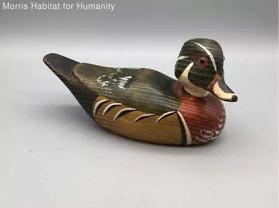 Vintage Wooden Duck Drake Duck Figurine Collectible - Signed By Artist • $49.99