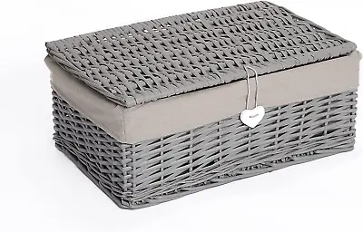 £25.73 • Buy Natural Wicker Storage Basket With Lid Underbed Storage Gift Basket (Medium)