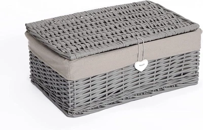 £25.73 • Buy Natural Wicker Storage Basket With Lid Underbed Storage Gift Basket (Medium)