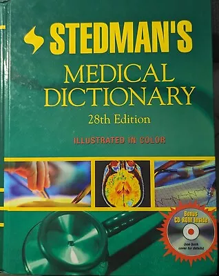 Stedman's Medical Dictionary (28th Ed Hardcover) W/ CD-ROM • $5