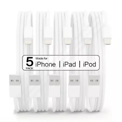 5 Pack Lot Fast Charger Cable 3/6FT For IPhone 14 13 12 11 8 7 USB Charging Cord • $6.99