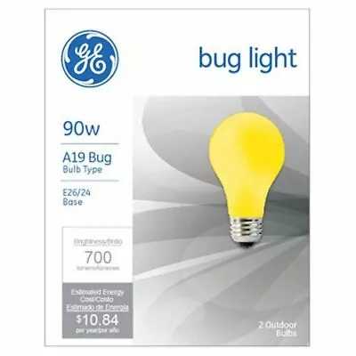 GE Lighting 61435 Yellow Bug Light Bulb 90W 2-Pack • $7.99
