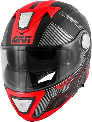 Motorcycle Helmet Modular GIVI HX23 X23 Protect Matte Black Titanium Red Size L • $352.18