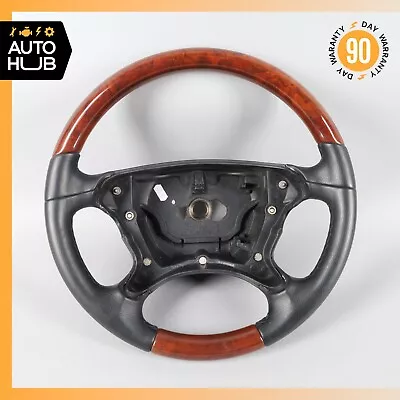 03-09 Mercedes R230 SL500 CLK320 CLK550 Steering Wheel Walnut Wood Black OEM • $203.35