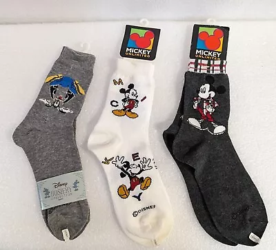 Vintage Mickey Mouse & Goofy Crew Socks Disney Exclusive Size US 9-11 • $30