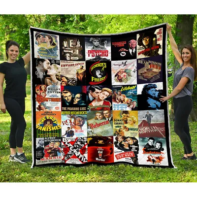 Alfred Hitchcock Quilts Alfred Hitchcock Best Movies Ever Quilt Blanket • $59.95