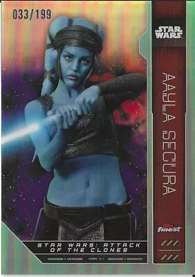 Aayla Secura Topps Finest Star Wars Aqua Refractor Insert /199 • $0.99