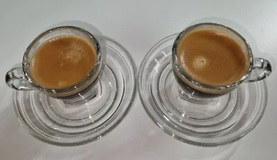 £4.99 • Buy Glass Caffe Espresso Cup & Saucer Set Of 2 X 70ml - Ocean Professional