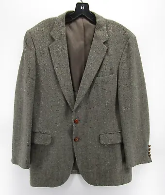 VINTAGE McGregor Jacket Men 42 Gray Blazer Pure Wool Tweed Coat USA 80s 90s • $62.29