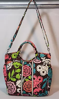 Vera Bradley Two Way Tote Shoulder Bag 2013 Pink Brown Green Lola Travel Purse • $17.99