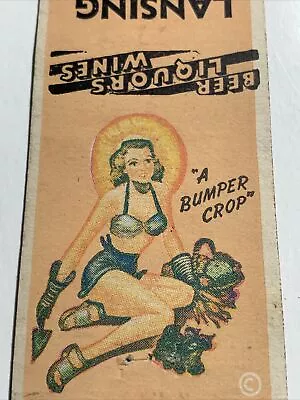 Pin Up Matchbook Cover Girl Farmer Lansing Bar  Michigan ? • $4.88