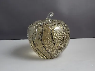 Murano Hand Blown Glass Apple Gold Flecks • $39.63