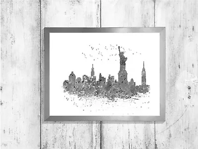 New York Print City Skyline Black And White A4 Gloss Poster Picture 9 UNFRAMED • £3.99