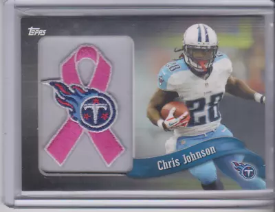 2013 Topps Chris Johnson Commemorative Pink Ribbon Patch Tennessee Titans • $2.49