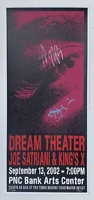 Vintage Dream Theater Concert Poster Joe Satriani & Mike Portnoy Signed S/N 2002 • $225