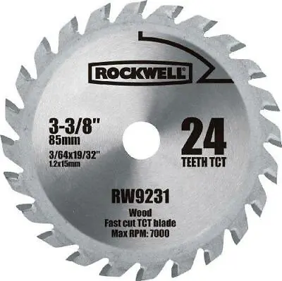 Rockwell RW9231 VersaCut 3-3/8-inch 24T Carbide-tipped Circular Saw Blade • $26.29