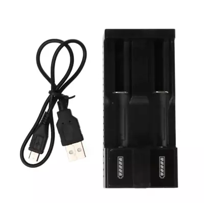 Battery Charger USB Charging 5V 1A Rechargeable 26650 14500 10440 Li-on 2 SLOT • £6.66
