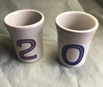 $8 • Buy Fiestaware Retired Color: Pearl Gray 6 OZ Tumblers With Numbers 2 Or 0