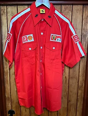 Vintage Ferrari Formula One Team Shirt 1990's MARLBORO SHELL VODAPHONE XXL F1 • $56.83