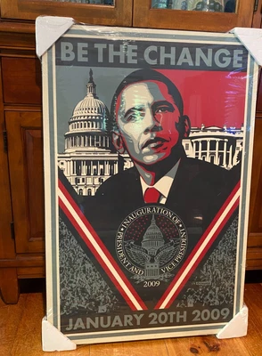 $38 • Buy Obama Print Inauguration Jan 20 2009 On Heavy Board