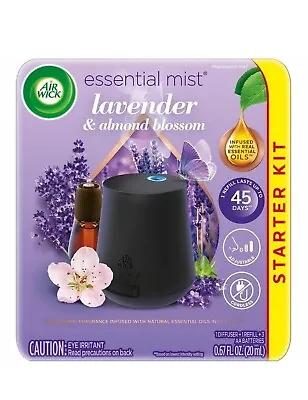 Air Wick Essential Mist Starter Kit Lavender Almond Blossom Diffuser +Refill NEW • $6.49