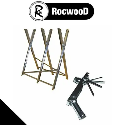 £29.99 • Buy Folding Log Cutting Saw Horse Trestle Stand For Wood Logs & Chainsaw Pocket Tool