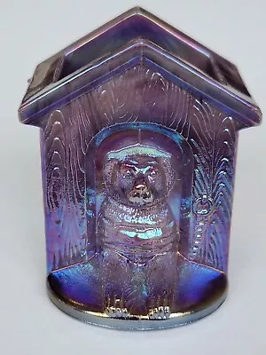 Vintage Toothpick Holder Purple Carnival Glass Dog In Dog House • $26.50